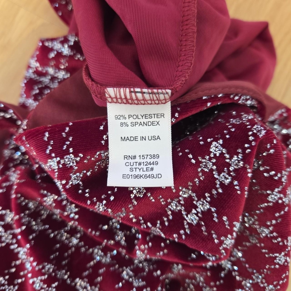 Red Velvet Silver Glitter Plaid Mini Dress -- Altar'd State, Size S - Picture 4 of 8